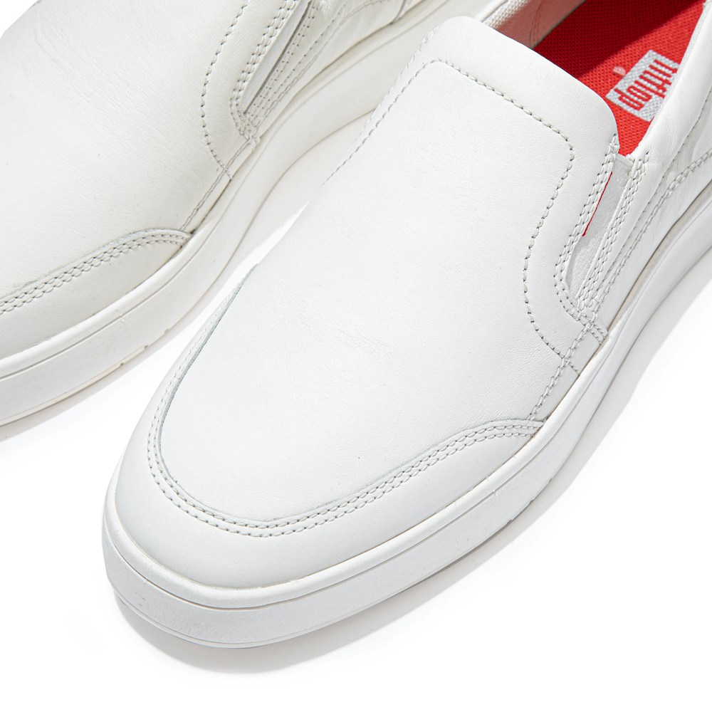 Fitflop Mens Slip-on - Rally X Leather Sneakers - White - 810-GCXHNJ